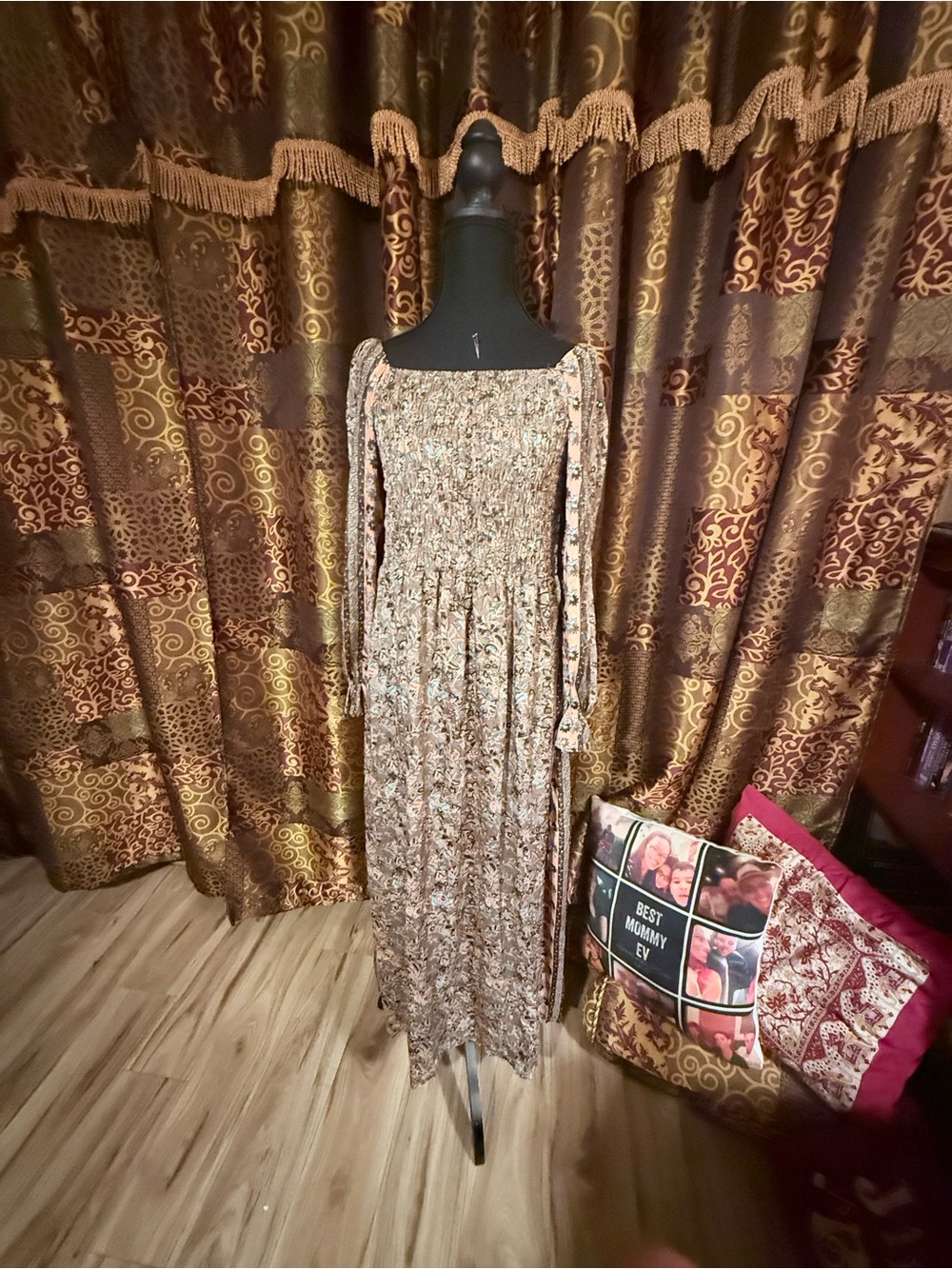 SILKY Floral Smocked Maxi Dress by Paani